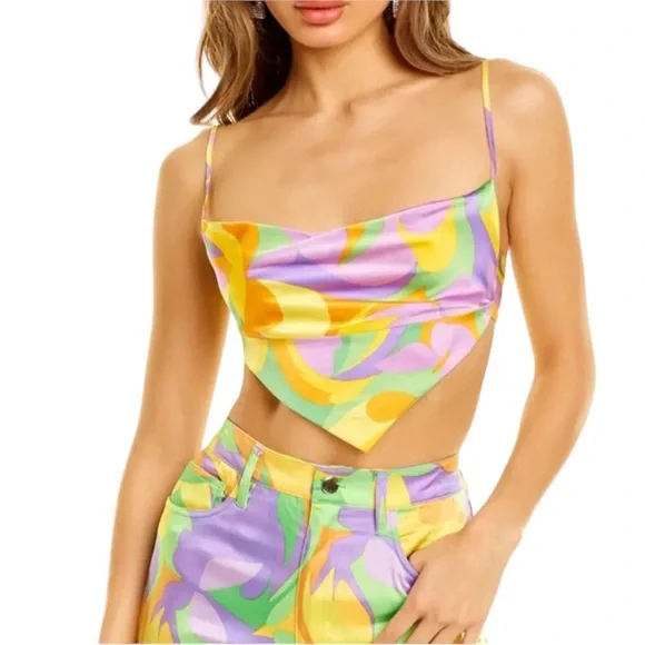 NWT Danielle Bernstein Saved by the Bell Cowl Top Sz S - Picture 2 of 16